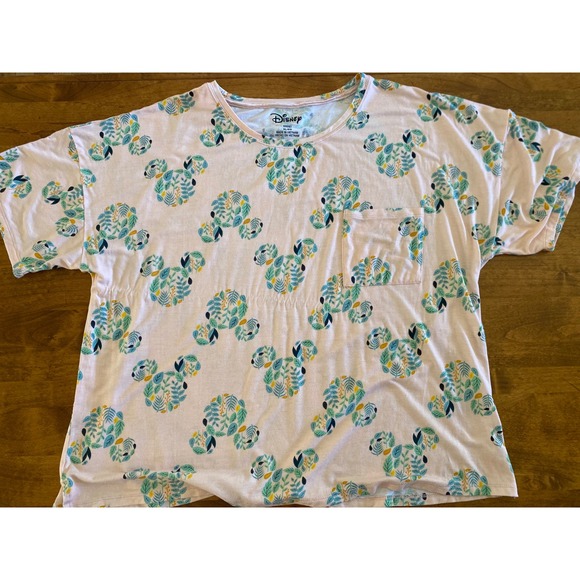 Disney Women's Pajama Set - Peach with Blue/Green Mickey Mouse Print - Picture 10 of 10